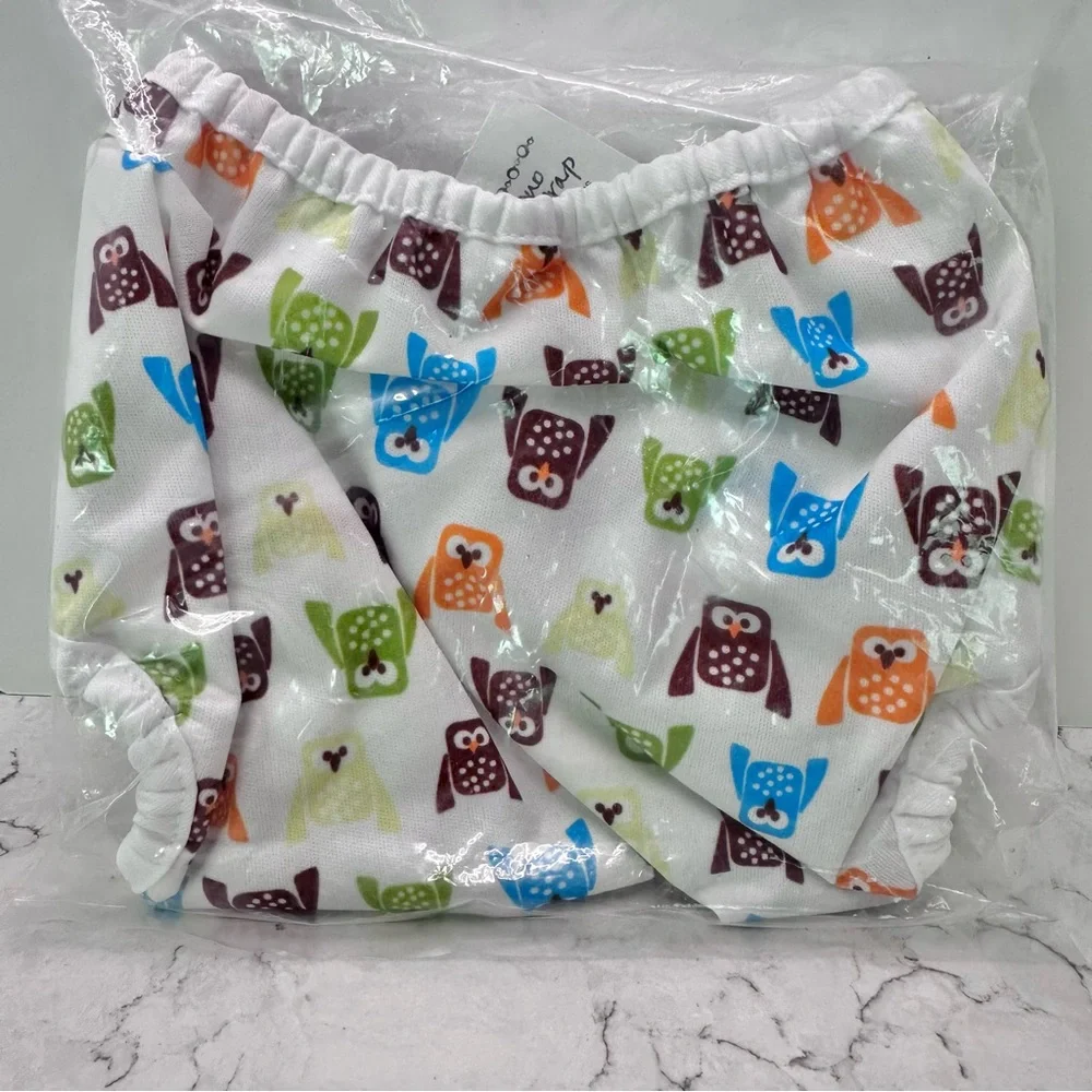 NWT NEW Thirsties Duo Wrap Snap Hoot Size 2 Cloth Diaper Cover Double Gusset
